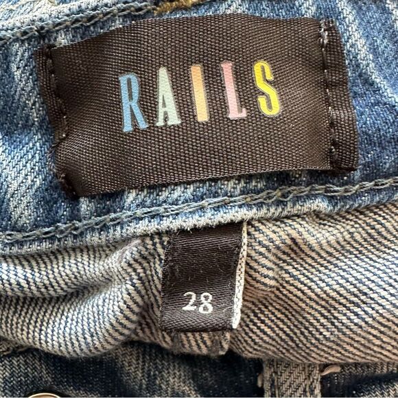 RAILS THE SUNSET HIGH RISE SLIM FLARE JEANS MAZARINE LET DOWN HEM SIZE 28 - Picture 9 of 14